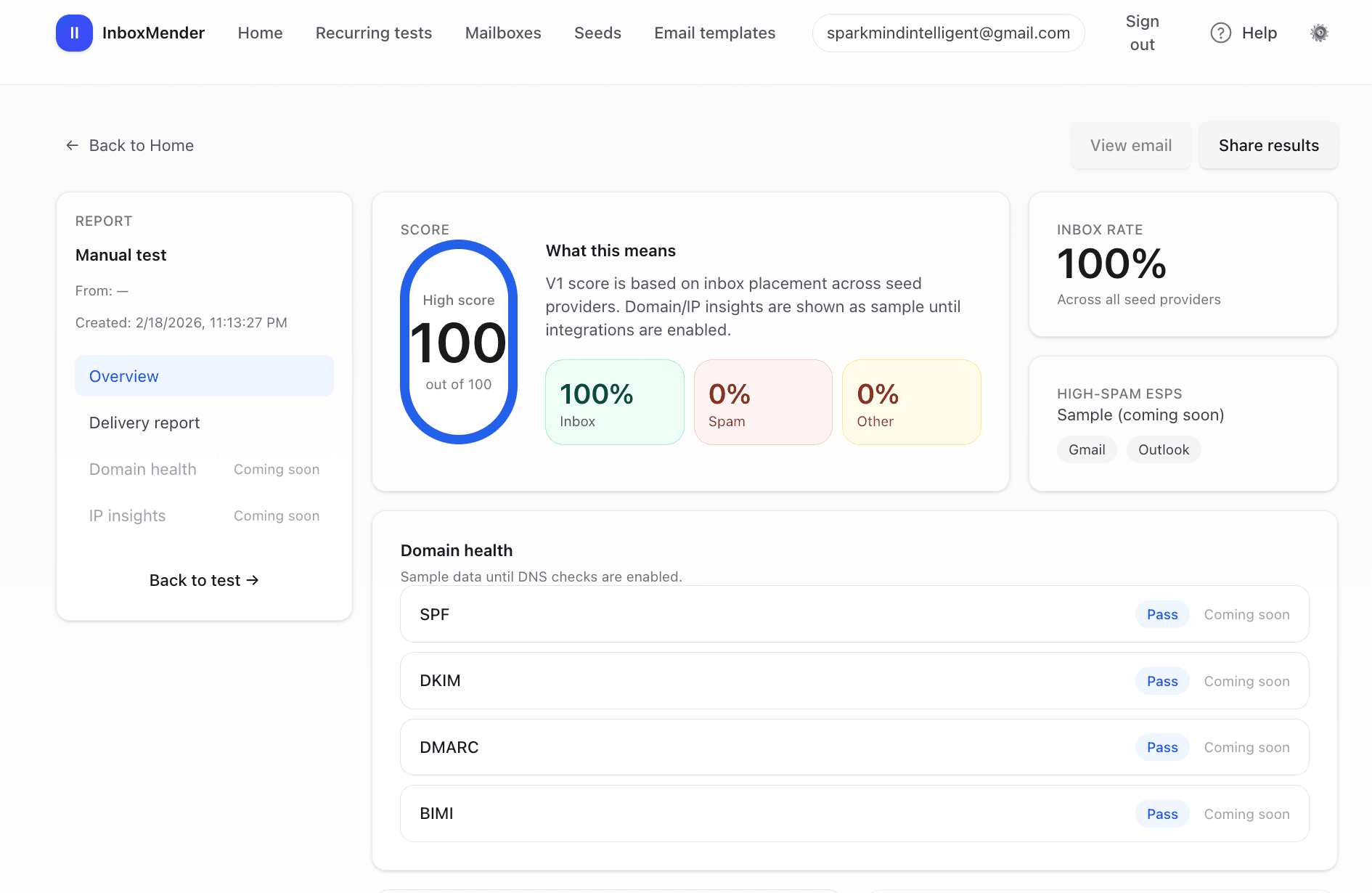 Report overview screenshot